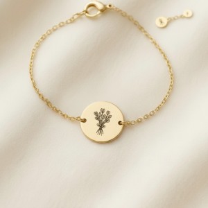 925 Ayar Gümüş Buket bileklik, isime özel çiçek bileklik