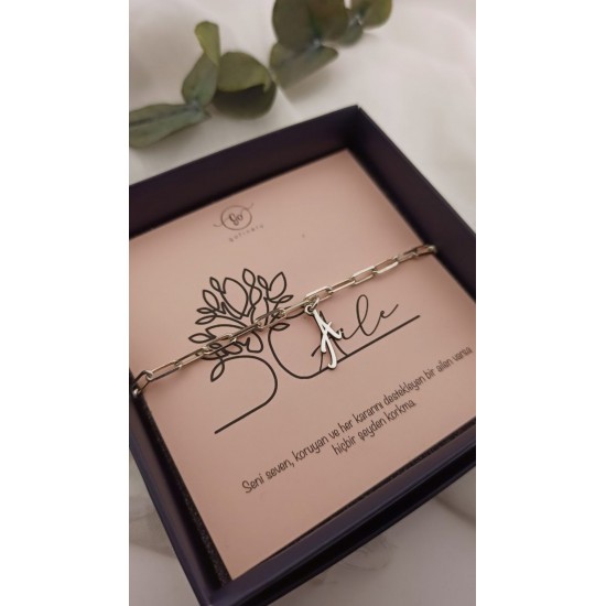 925 Ayar Gümüş Harfli Ataç Bileklik (Kişiselleştirilebilir) 925 Ayar Gümüş Harfli Ataç Bileklik (Kişiselleştirilebilir)