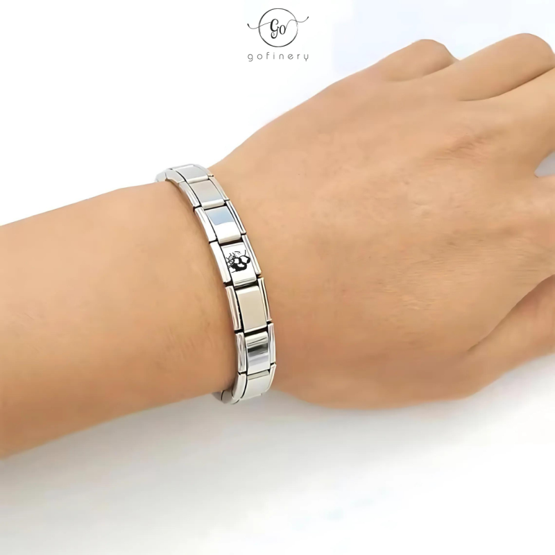 İtalyan Charm Çelik bileklik (Kişiselleştirilebilir)