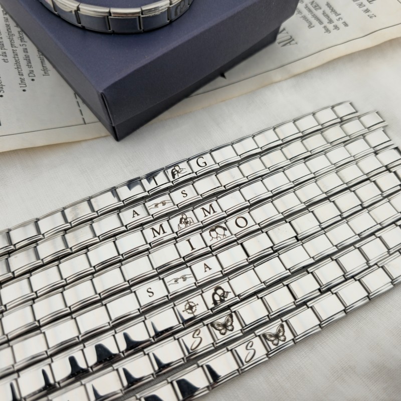 İtalyan Charm Çelik bileklik (Kişiselleştirilebilir)