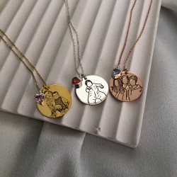 925 Ayar Gümüş Çizgisel Kolye Zirkon Kalpli