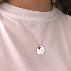 925 Ayar Gümüş Çizgisel Kolye Zirkon Kalpli