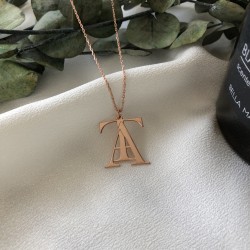 925 Ayar Gümüş Kesimli Çoklu Harf Kolye