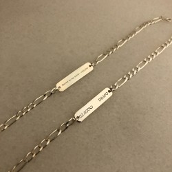 925 Ayar Gümüş Kişiye Özel Figaro Bileklik (Bir Adet) 925 Ayar Gümüş Kişiye Özel Figaro Bileklik (Bir Adet)