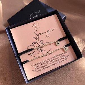 925 Ayar Gümüş Mors Bileklik Harf Plakalı (Bir Adet)