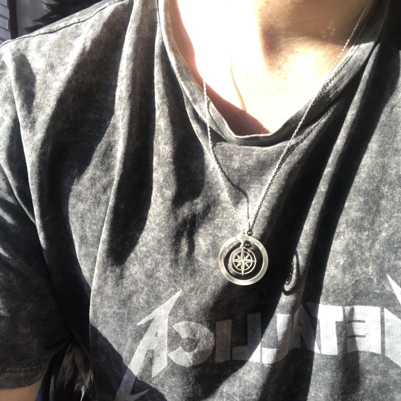 925 Ayar Gümüş  tarihli pusula kolye