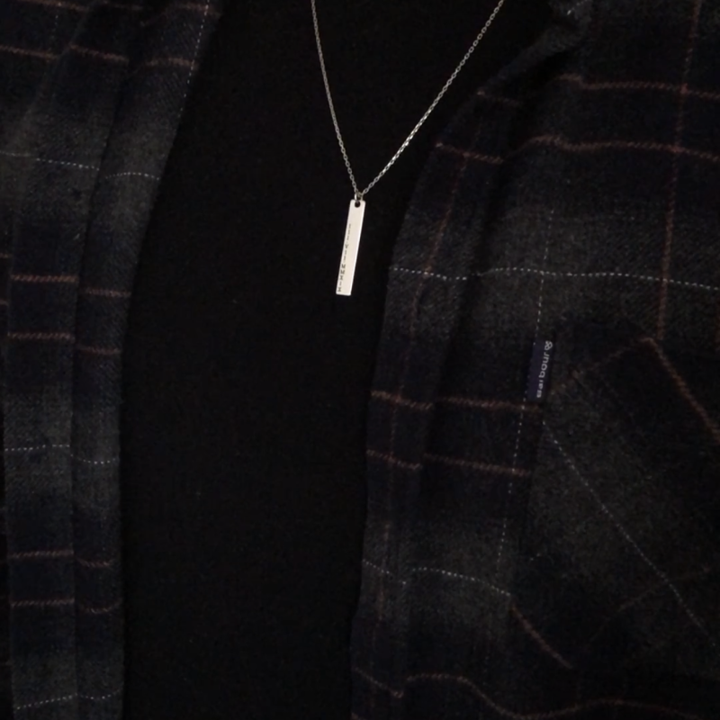 925 Ayar Gümüş Unisex bar Kolye