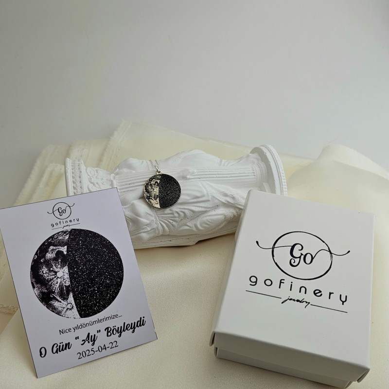 925 Ayar Gümüş Ay kolye (Tarihe Özel)