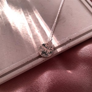 925 Ayar Gümüş Cafe Terrace At Night Kolye