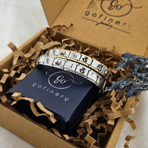 İtalyan 2 Adet Çelik Bileklik, Altın renk - Gümüş renk (Kişiselleştirilebilir)