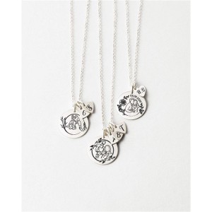 925 Ayar Gümüş Çerçeveli Kişiye Özel Çizgisel Harfli Kolye