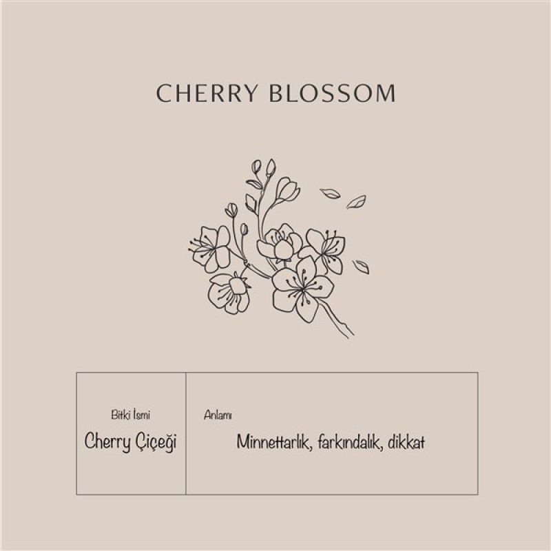 925 Ayar Gümüş Kiraz Çiçeği (Cherry Blossom) Kolye