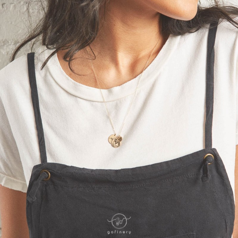 925 Ayar Gümüş Çizgisel Fotoğraf, Sembol Ve Harf Kolye