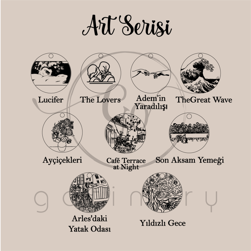 925 Ayar Gümüş Çizgisel Fotoğraf, Sembol Ve Harf Kolye