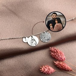 925 Ayar Gümüş Çizgisel Fotoğraf Yıldızlı Gece ve Harf Bileklik 925 Ayar Gümüş Çizgisel Fotoğraf Yıldızlı Gece ve Harf Bileklik