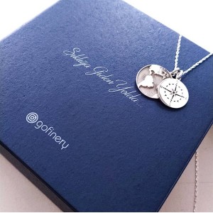 925 Ayar Gümüş Dünya Ve Pusula Kolye (unisex)