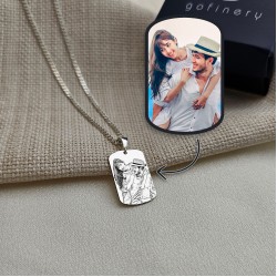 925 Ayar Gümüş Gurmet Zincirli Fotoğraf Kolye - Unisex 925 Ayar Gümüş Gurmet Zincirli Fotoğraf Kolye - Unisex