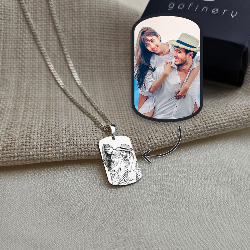 925 Ayar Gümüş Gurmet Zincirli Fotoğraf Kolye - Unisex