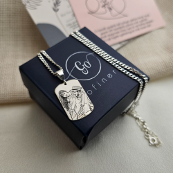 925 Ayar Gümüş Gurmet Zincirli Fotoğraf Kolye - Unisex 925 Ayar Gümüş Gurmet Zincirli Fotoğraf Kolye - Unisex