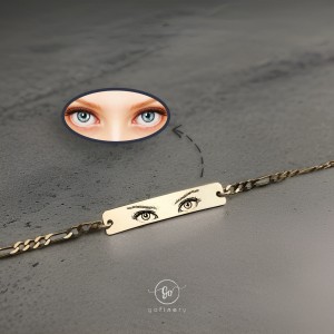 925 Ayar Gümüş Kişiye Özel Göz Bileklik (2 adet)