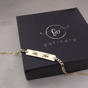 925 Ayar Gümüş Kişiye Özel Göz Bileklik (2 adet)