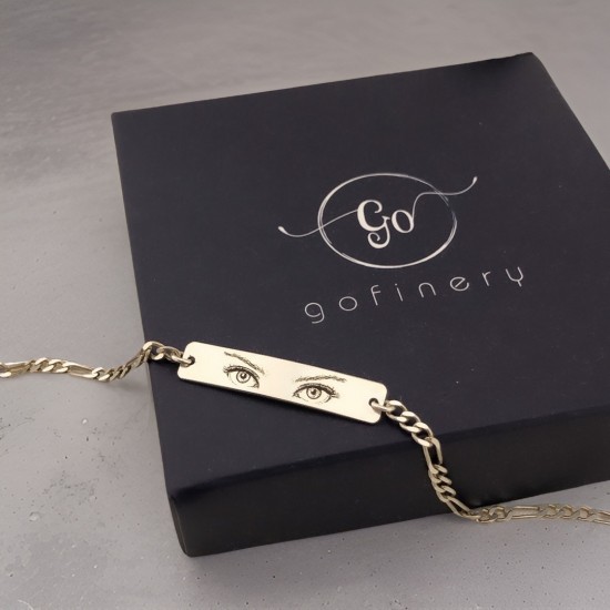 925 Ayar Gümüş Kişiye Özel Göz Bileklik