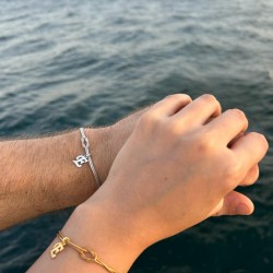 925 Ayar Gümüş Düğüm bileklik harfli (bir adet) 925 Ayar Gümüş Düğüm bileklik harfli (bir adet)