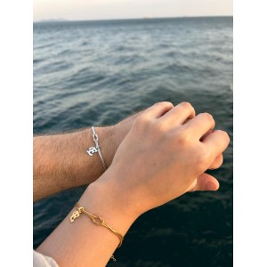 925 Ayar Gümüş Düğüm bileklik harfli (bir adet)