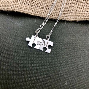 925 Ayar Gümüş Harfli Puzzle Kolye (1 adet) 