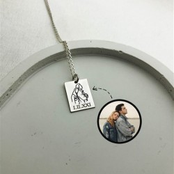 925 Ayar Gümüş Kişiye Özel Çizgisel Unisex Kolye 925 Ayar Gümüş Kişiye Özel Çizgisel Unisex Kolye