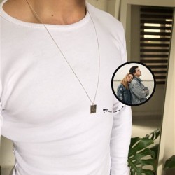 925 Ayar Gümüş Kişiye Özel Çizgisel Unisex Kolye 925 Ayar Gümüş Kişiye Özel Çizgisel Unisex Kolye