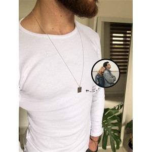 925 Ayar Gümüş Kişiye Özel Çizgisel Unisex Kolye