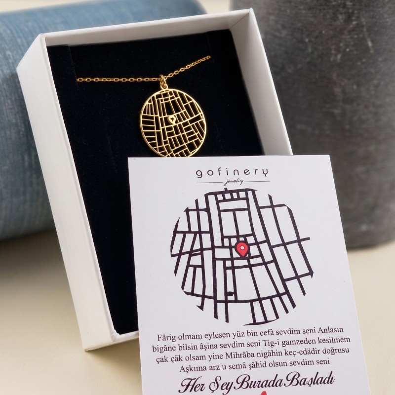 925 Ayar Gümüş Kesimli Konum Kolye
