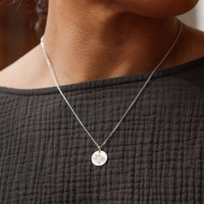 925 Ayar Gümüş Lily (zambak çiçeği) Kolye