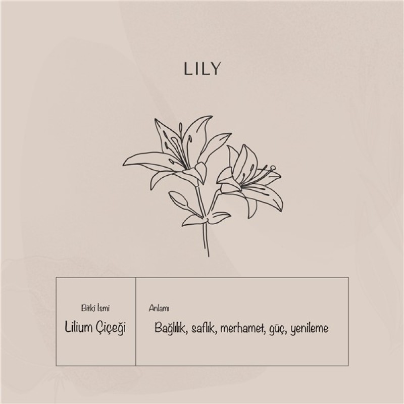 925 Ayar Gümüş Lily (zambak çiçeği) Kolye