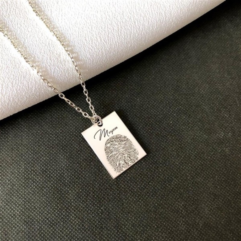 925 Ayar Gümüş Parmak İzi Kolye