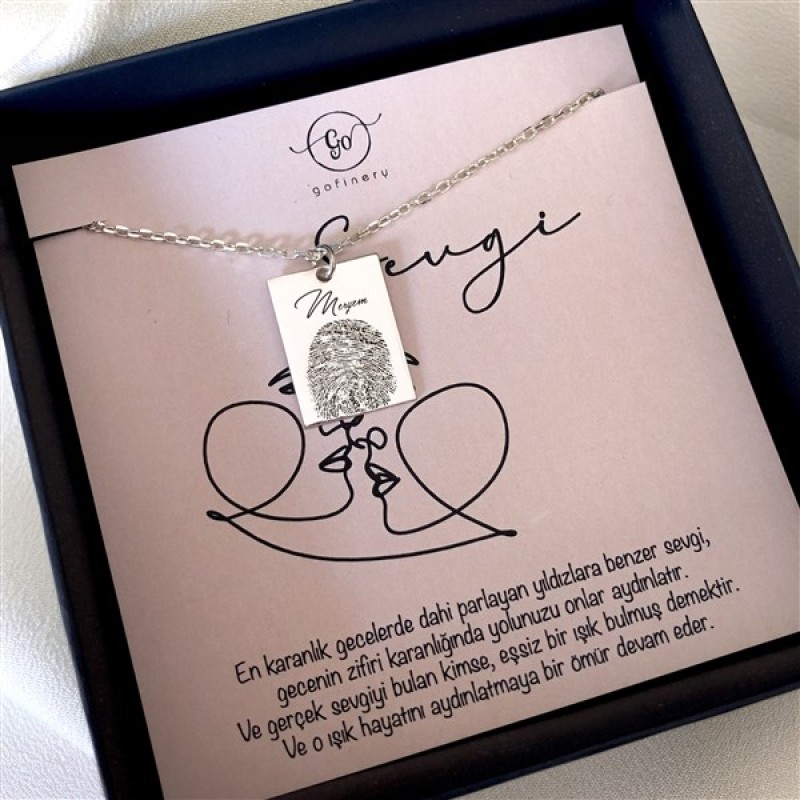 925 Ayar Gümüş Parmak İzi Kolye