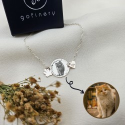 925 Ayar Gümüş Pati ve Kalp Pet Bileklik 925 Ayar Gümüş Pati ve Kalp Pet Bileklik