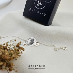 925 Ayar Gümüş Pati ve Kalp Pet Bileklik 925 Ayar Gümüş Pati ve Kalp Pet Bileklik