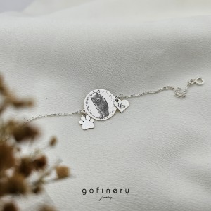 925 Ayar Gümüş Pati ve Kalp Pet Bileklik