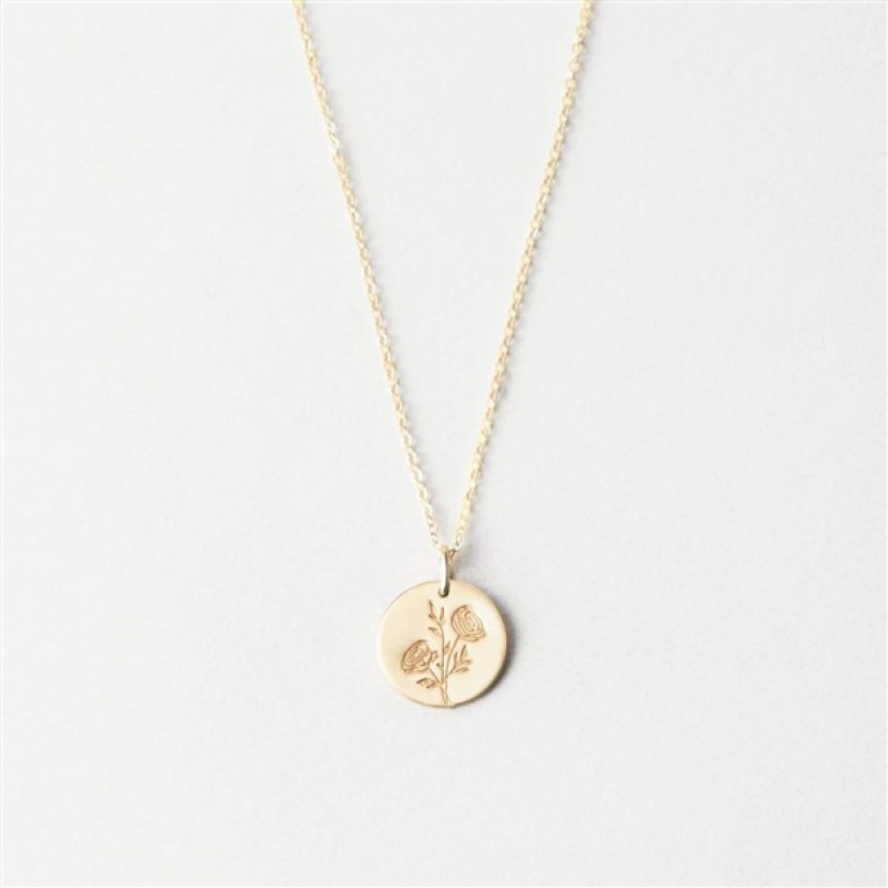 925 Ayar Gümüş Ranunculus (düğün çiçeği) Kolye