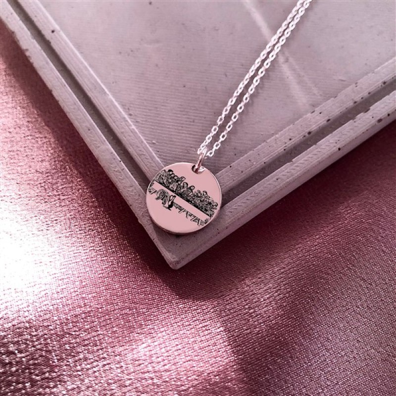 925 Ayar Gümüş Son Akşam Yemeği Kolye