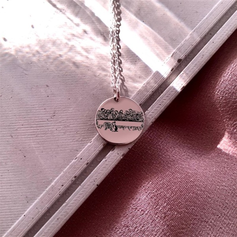 925 Ayar Gümüş Son Akşam Yemeği Kolye