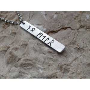 925 Ayar Gümüş Viking Alfabesi Kolye 