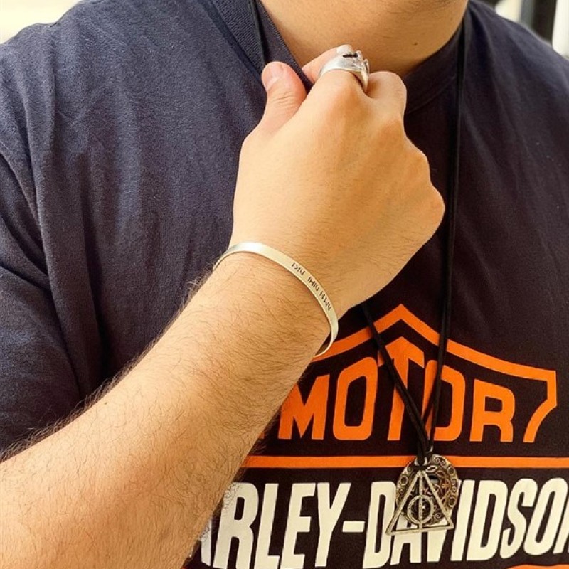 925 Ayar Gümüş Viking Kelepçe Bileklik