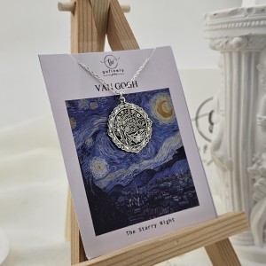 925 Ayar Gümüş Yıldızlı Gece Kolye (Çerçeve Görünümlü)